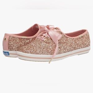 Kate Spade x Keds rose gold glitter sneakers